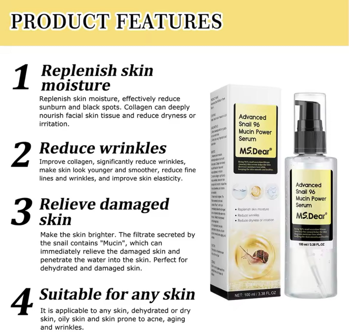 Advance snail mucin serum